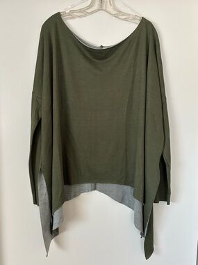 New Womens Adora Army Green Shawl/Shirt Top/Blouse Size Large